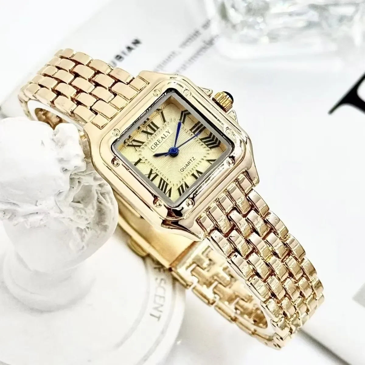 Relojes de lujo con diamantes de imitación para Mujer, Reloj de pulsera cuadrado de cuarzo a la moda, Reloj sencillo para Mujer Tu tienda rápida