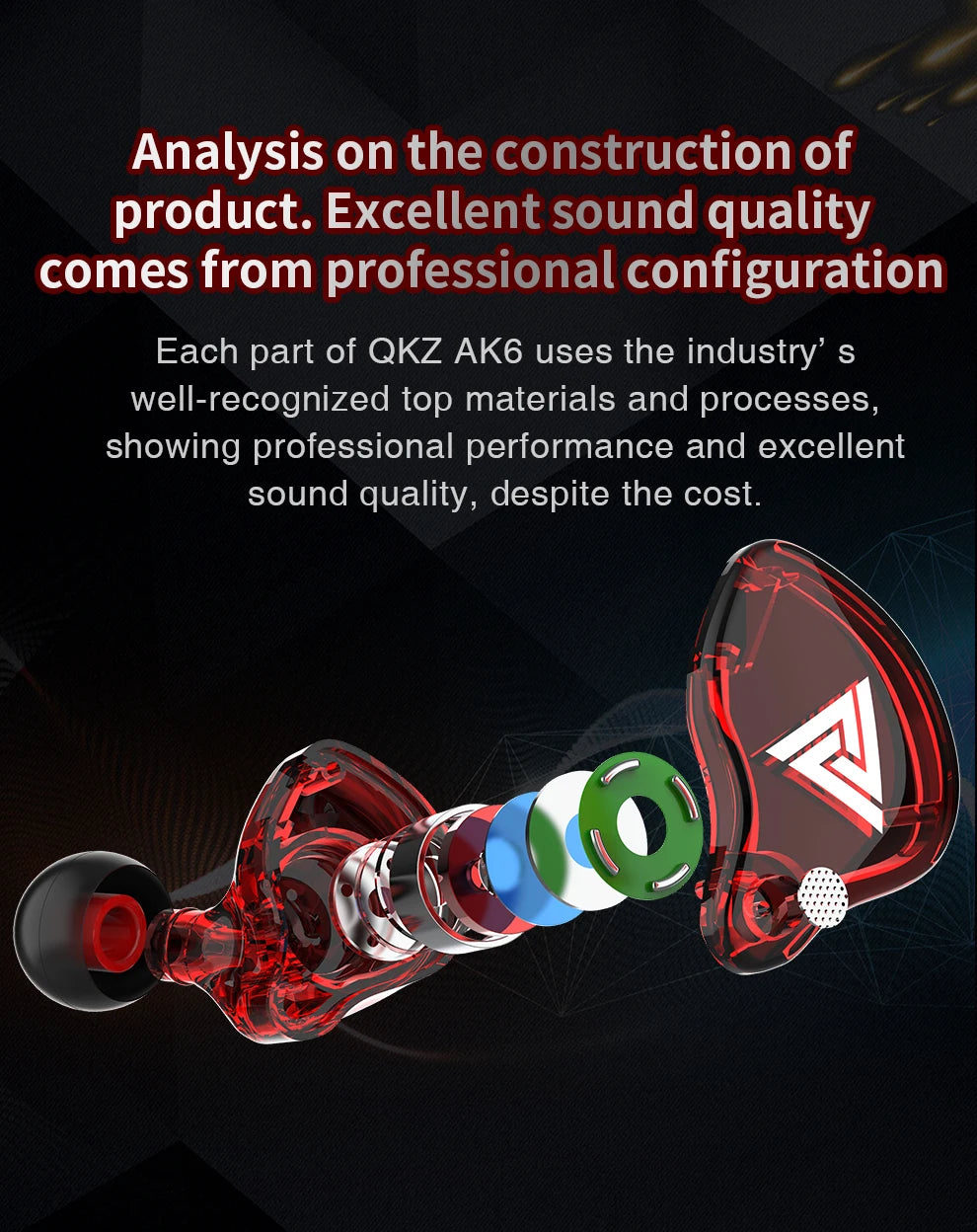Original QKZ AK6 auriculares internos 6 unidad de controlador dinámico auriculares con micrófono estéreo deportes HIFI Subwoofer auriculares Monitor auriculares Tu tienda rápida